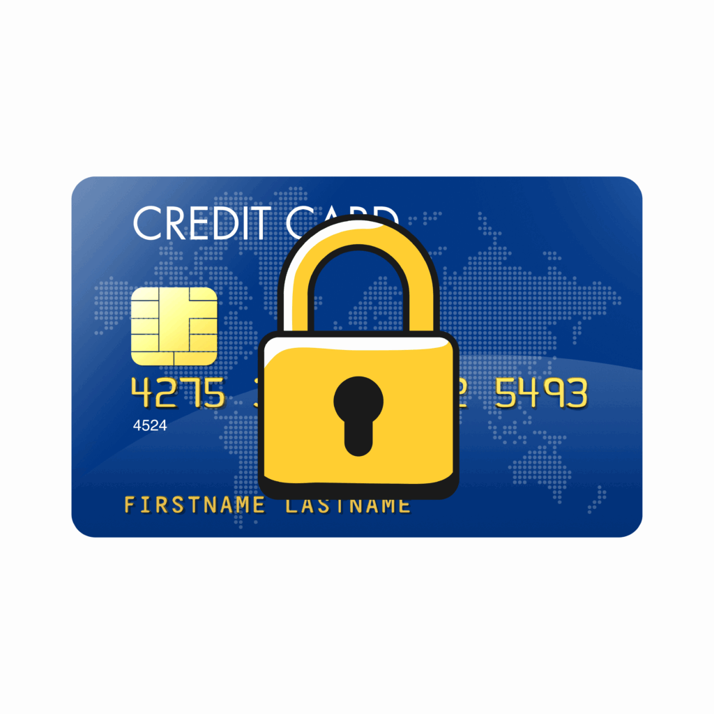 Card with a lock on it